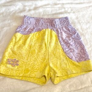 Nike Yellow and Purple Patterned fleece Shorts